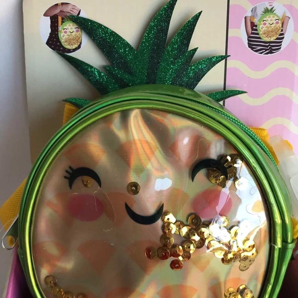 Two-in-one pineapple crossbody bag and fanny pack